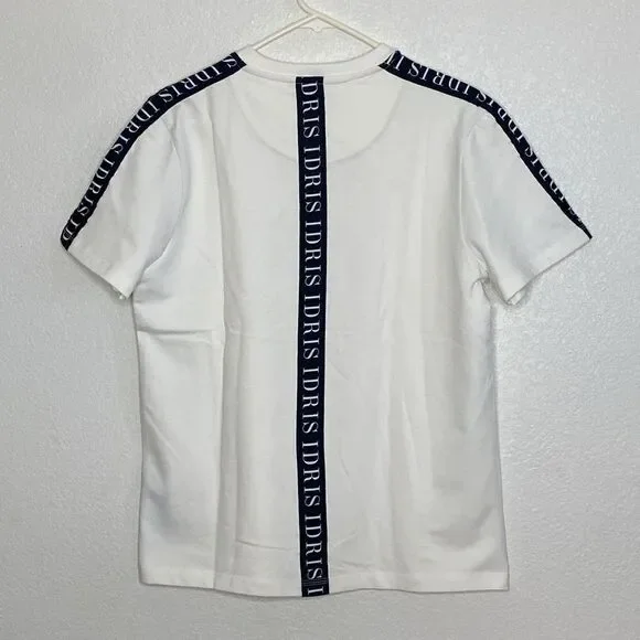 IDRIS Men’s T Shirt with Black and White CustomStrapping on Shoulders & Spine